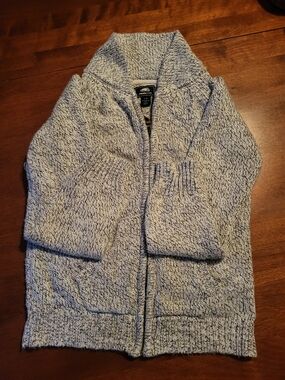 Roots Heather Gray Shawl Collar Zip Sweater